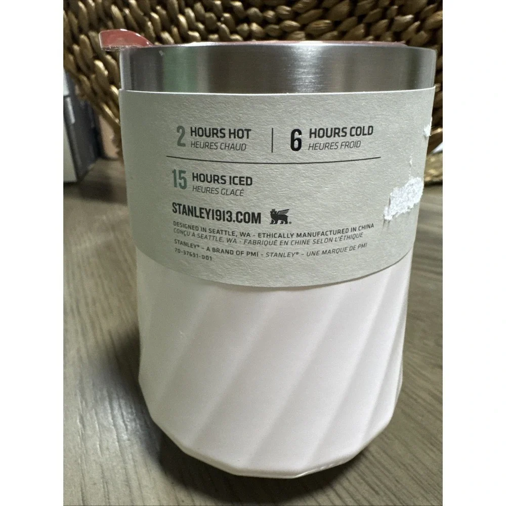 NWT‎ Stanley 11oz Stainless Steel Swirl Wine Tumbler Rose Quartz Gloss Non Slip - Picture 4 of 5